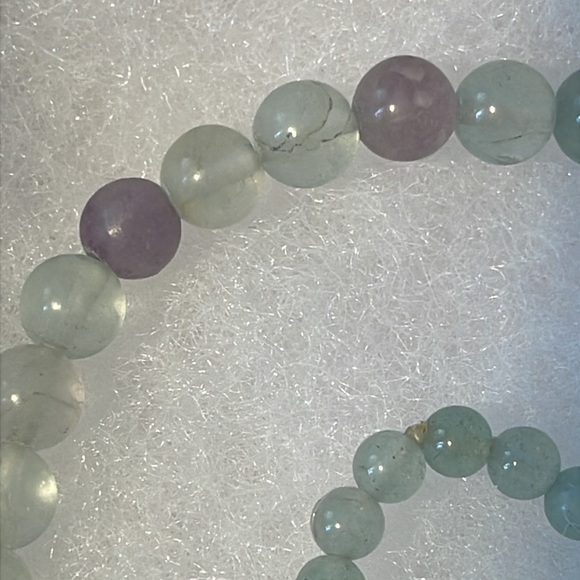 Flourite 6mm Natural Stone Stretch Bracelet and Ring set - Picture 4 of 5